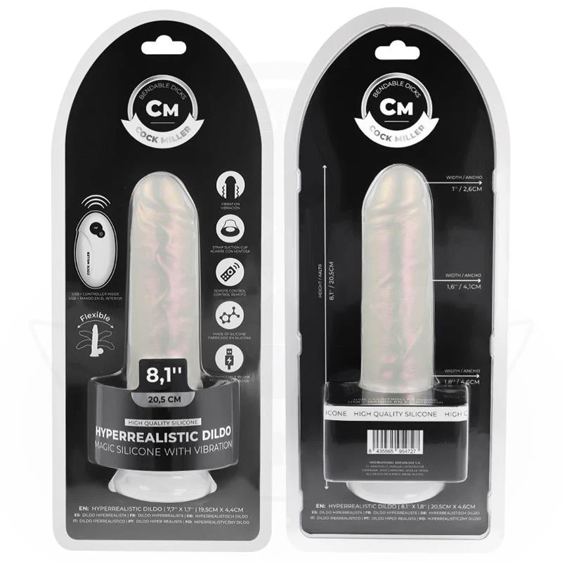 COCK MILLER - DILDO COM VENTOSA, LUZES E VIBRAÇÃO COM CONTROLE REMOTO BRANCO 20,5 CM - Image 8