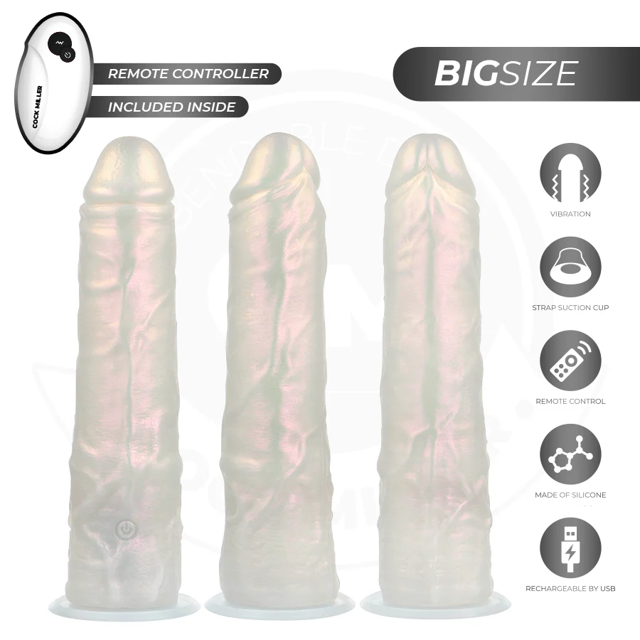 COCK MILLER - DILDO COM VENTOSA, LUZES E VIBRAÇÃO COM CONTROLE REMOTO BRANCO 21,5 CM - Image 3