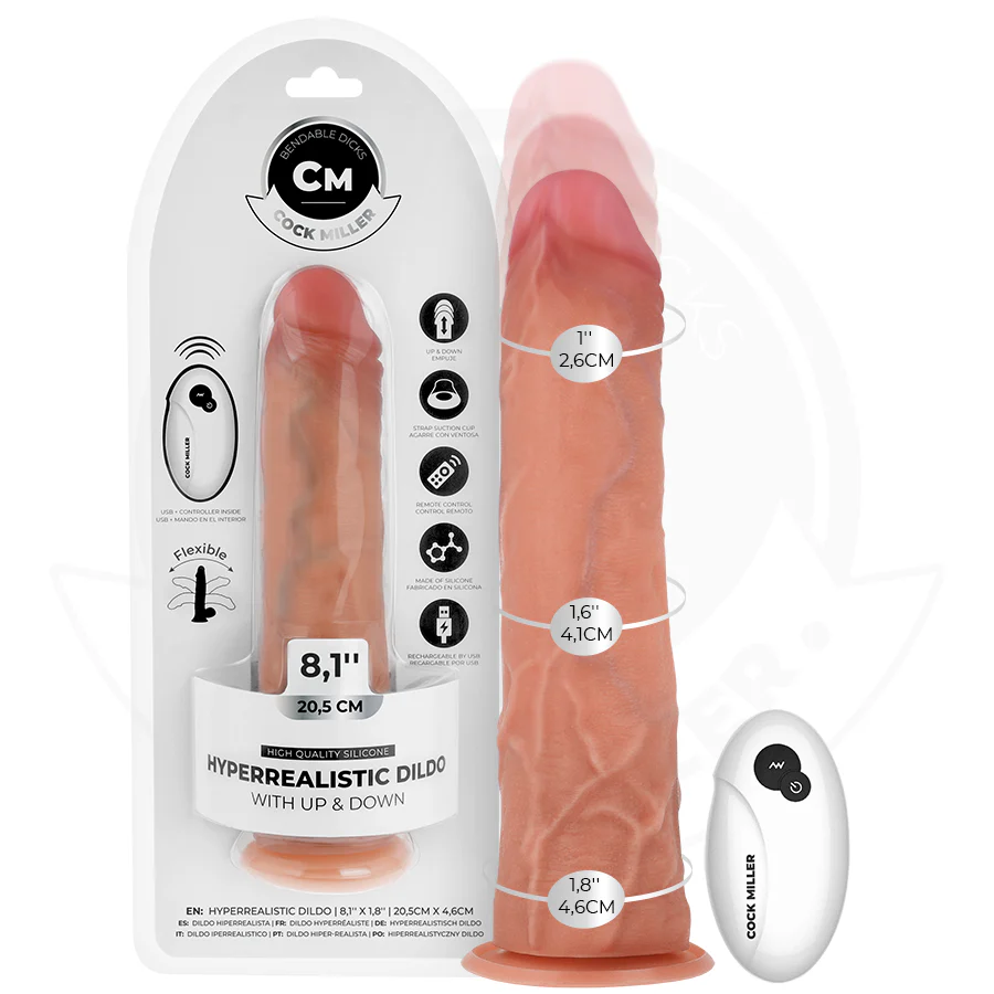 COCK MILLER - DILDO HIPER-REALISTA COM VENTOSA E IMPULSÃO COM CONTROLE REMOTO 20,5 CM - Image 7