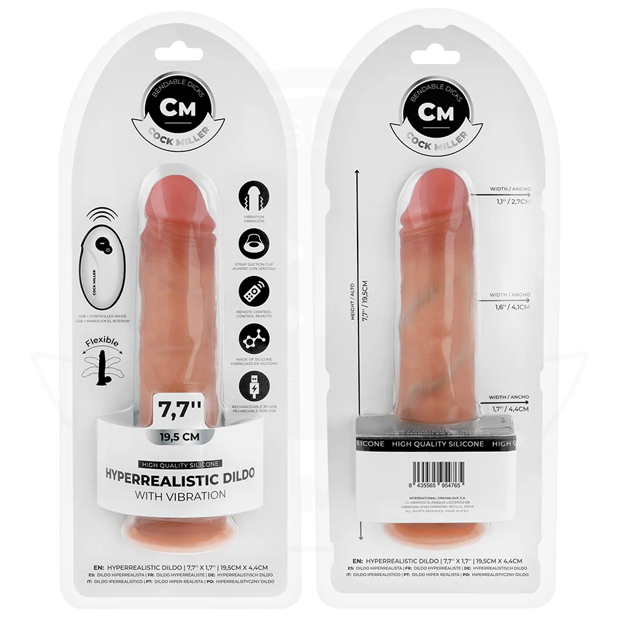 COCK MILLER - DILDO REALISTA COM VENTOSA E CONTROLE REMOTO VIBRAÇÃO 19,5 CM - Image 8