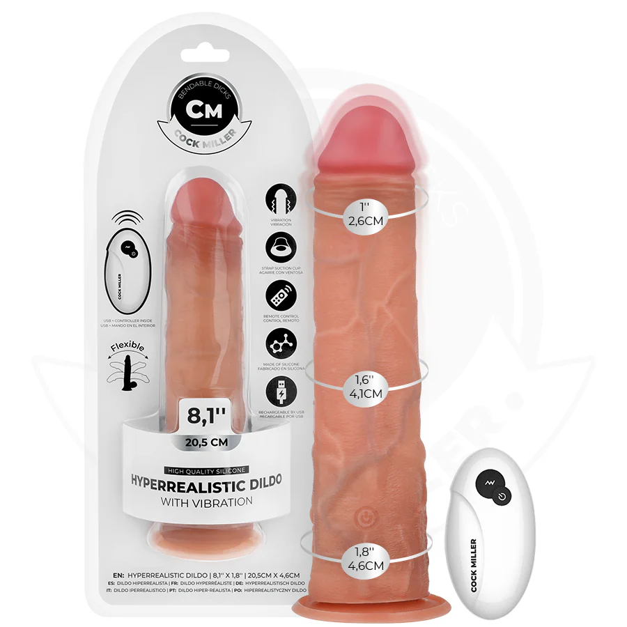 COCK MILLER - DILDO REALISTA COM VENTOSA E CONTROLE REMOTO VIBRAÇÃO 20,5 CM - Image 8