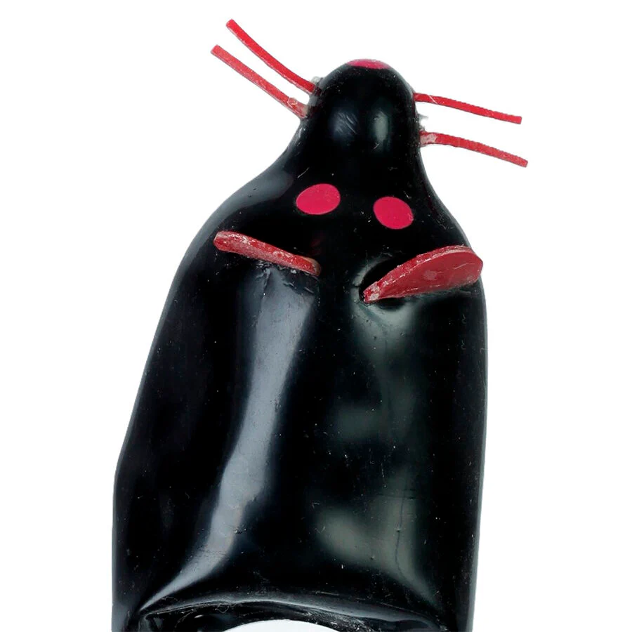 CONDOMERIE - PRESERVATIVOS NOVIDADES PINTADOS À MÃO BLACK MOUSE XL