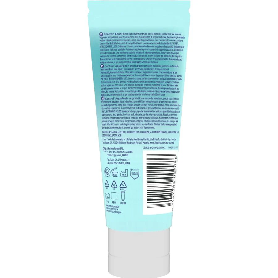 CONTROL - LUBRIFICANTE AQUAFEEL COM ÁCIDO HIALURÔNICO 80 ML - Image 2