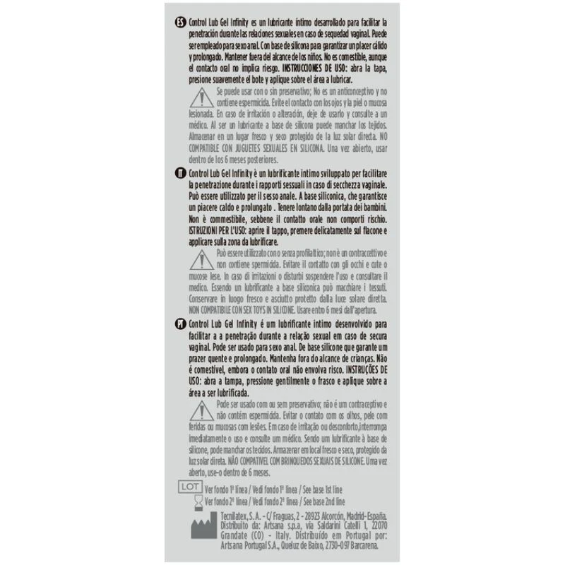 CONTROL - LUBRIFICANTE  BASE DE SILICONE INFINITY 75 ML - Image 2