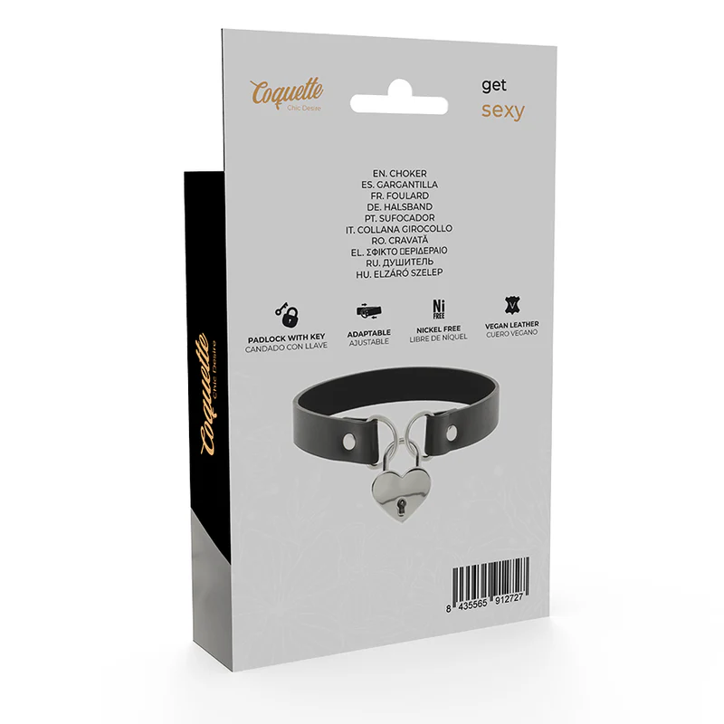 COQUETTE CHIC DESIRE - COLAR DE COURO VEGANO COM ACESSÓRIO DE CORAO COM CHAVE - Image 6