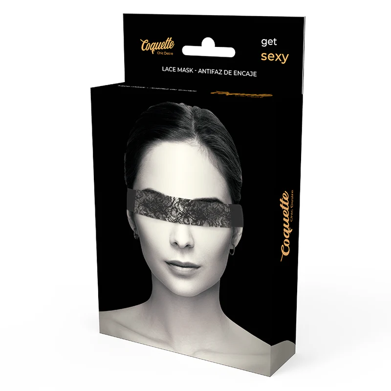 COQUETTE CHIC DESIRE - MSCARA DE RENDA PRETA COM FITA - Image 5