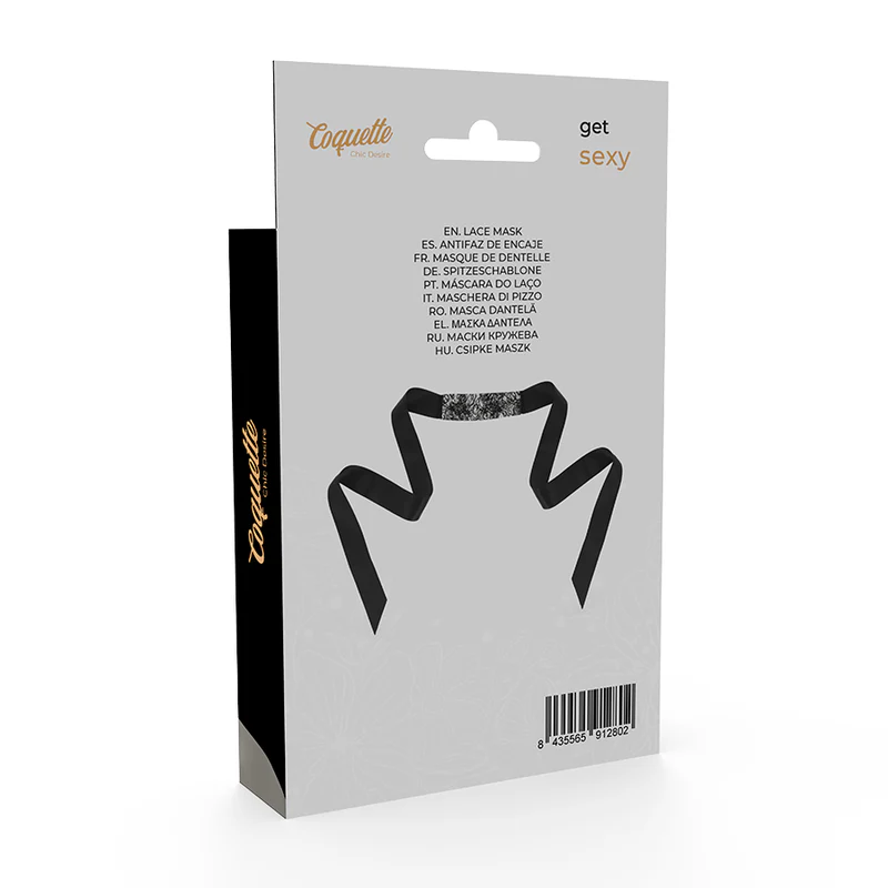 COQUETTE CHIC DESIRE - MSCARA DE RENDA PRETA COM FITA - Image 6