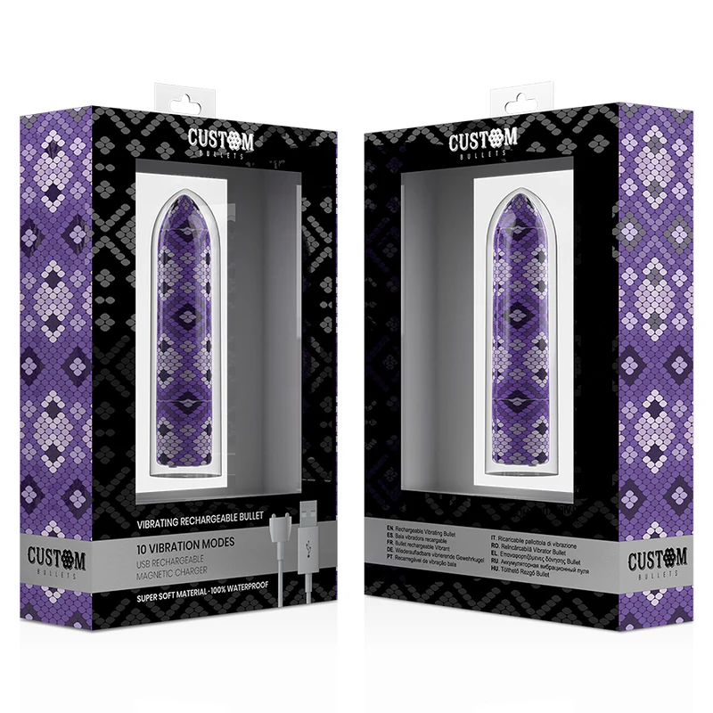CUSTOM BULLETS - RECHARGEABLE SNAKE PURPLE MAGNETIC BULLET 10V - Image 4