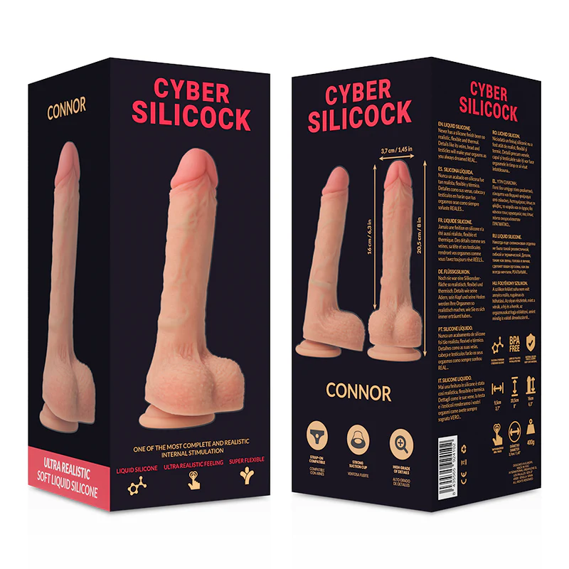 CYBER SILICOCK - STRAP-ON CONNOR SILICONE LÍQUIDO COM 3 ANÉIS GRTIS 20.5 CM -O- 3.7 CM - Image 8
