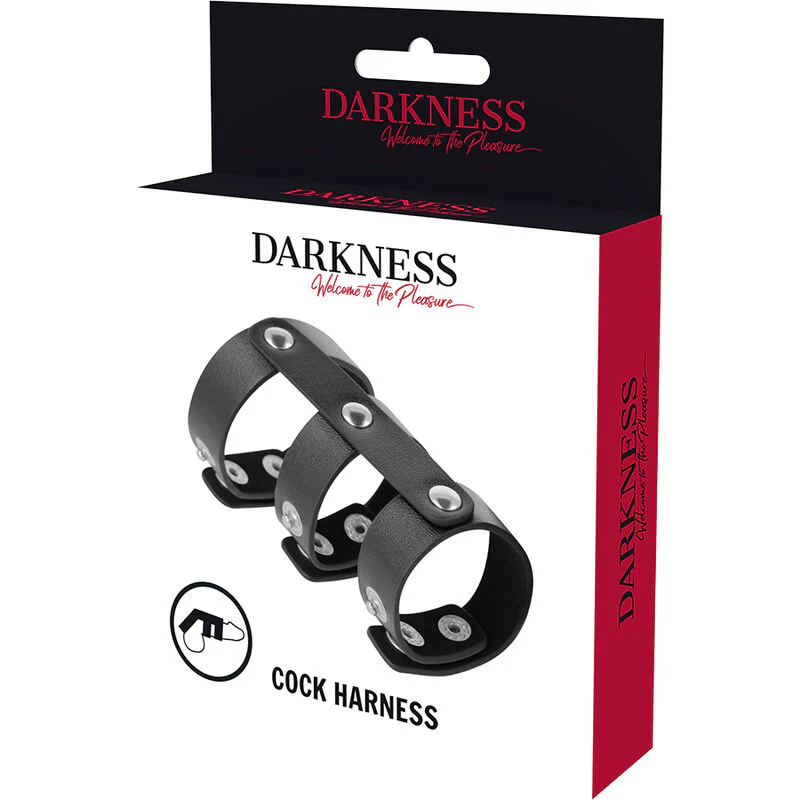 DARKNESS - ANEL DUPLO DE PÊNIS E TESTÍCULOS DE COURO AJUSTVEL - Image 5