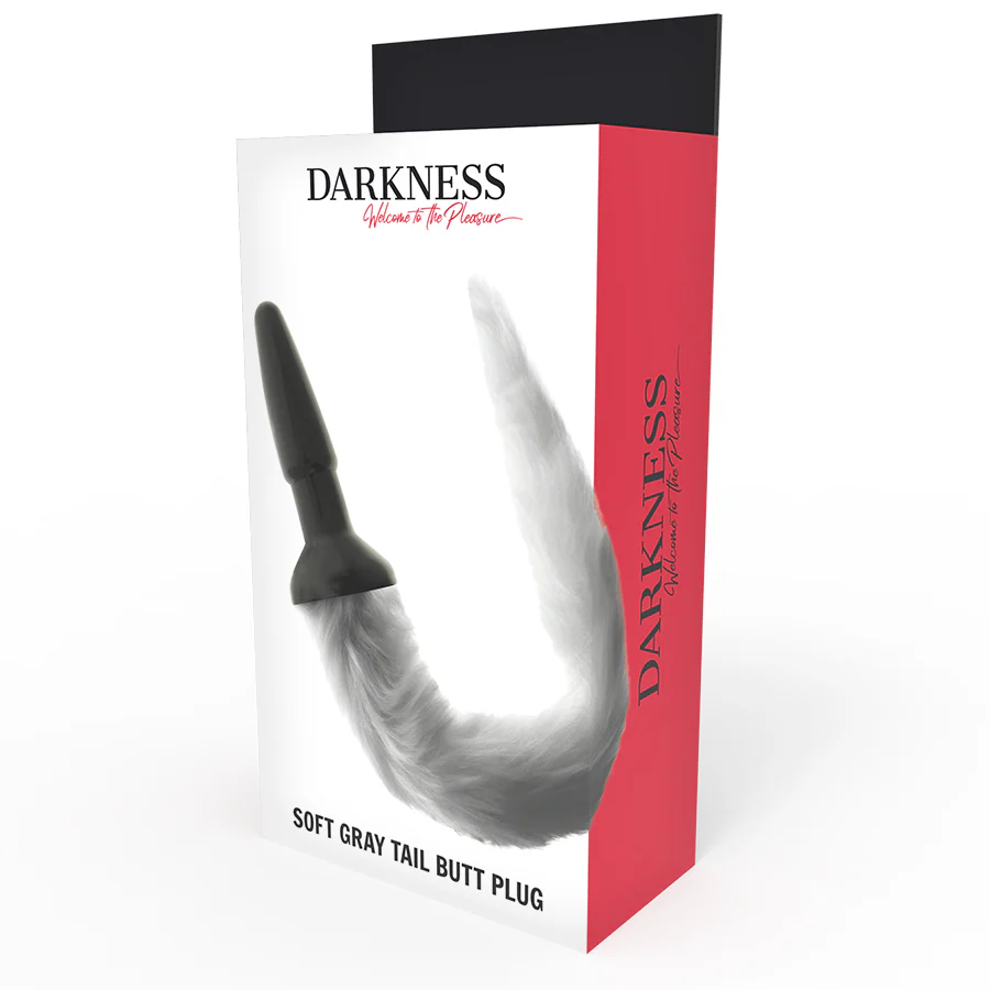 DARKNESS - PLUG ANAL DE SILICONE COM CAUDA CINZA - Image 3