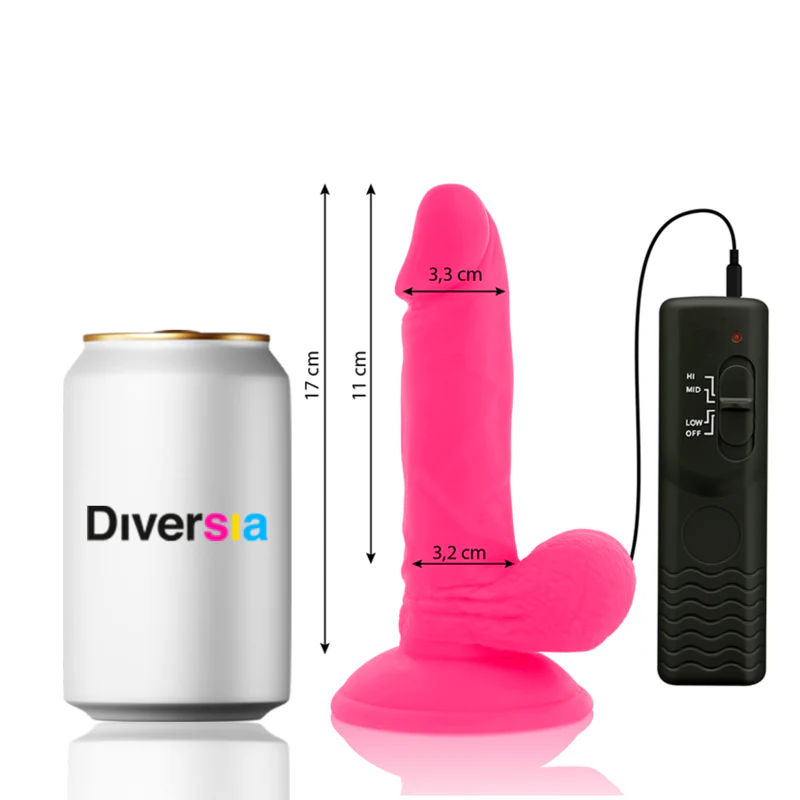 DIVERSIA - FLEXÍVEL VIBRAO VIBRAO ROSA 17 CM -O- 3.3 CM - Image 2
