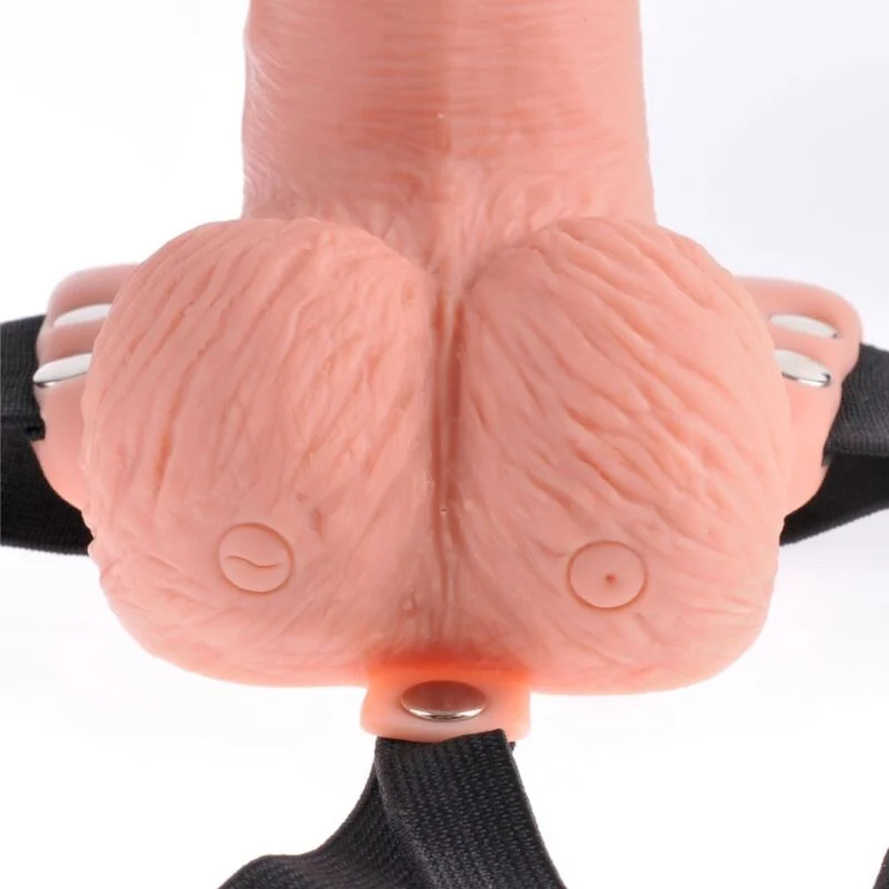 FETISH FANTASY SERIES - ARNÊS AJUSTVEL COM CONTROLE REMOTO PÊNIS REALISTA COM TESTÍCULOS RECARREGVEIS E VIBRADOR 15 CM - Image 4