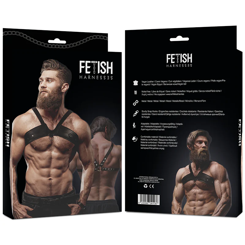 FETISH SUBMISSIVE ATTITUDE - ARNÊS DE PEITO DE COURO ECO BRIGADA MASCULINO - Image 2