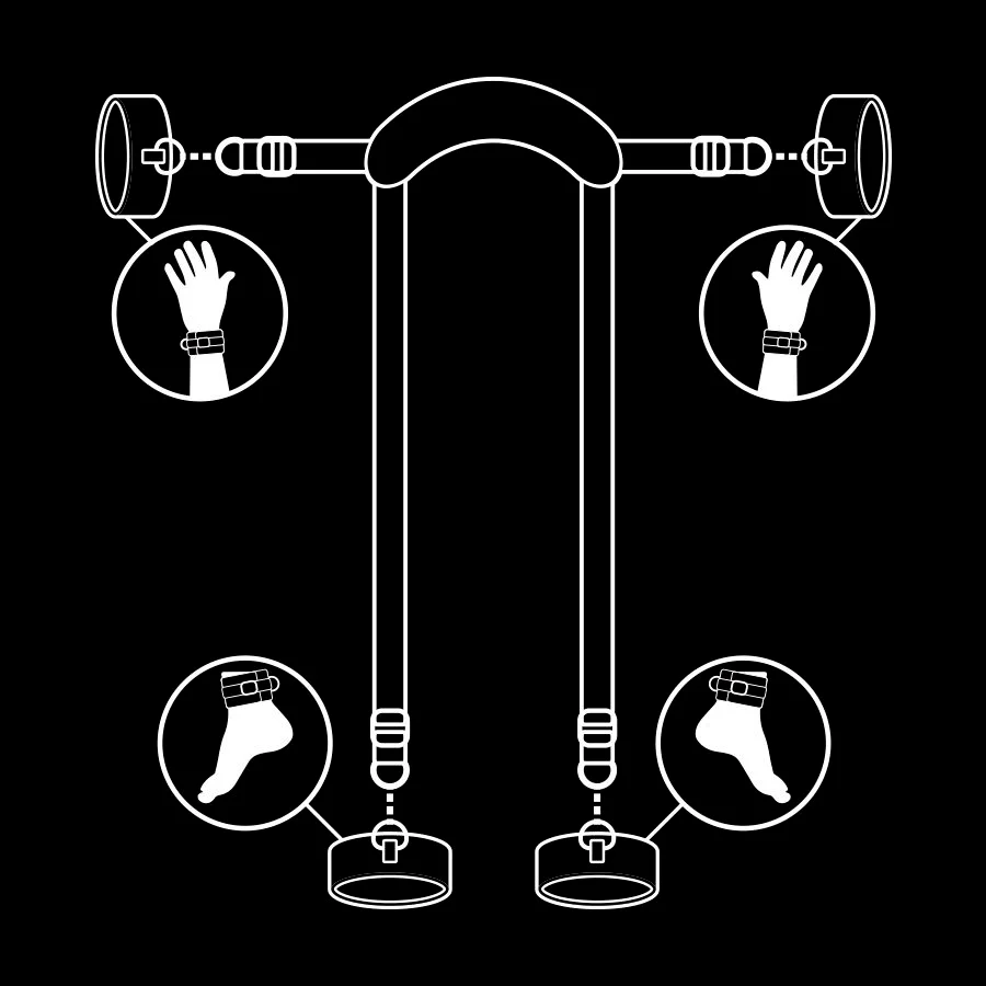 FETISH SUBMISSIVE - POSIÇÃO MESTRE COM 4 ALGEMAS REVESTIDAS COM NOPRENE - Image 4