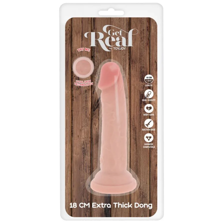 GET REAL - PÊNIS DE TPE DELUXE DE DUPLA DENSIDADE E ESPESSURA, 18 CM - Image 5