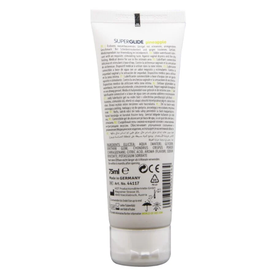HOT - SUPERGLIDE LUBRIFICANTE COMESTÍVEL À BASE DE ÁGUA COM SABOR ABACAXI 75 ML - Image 2