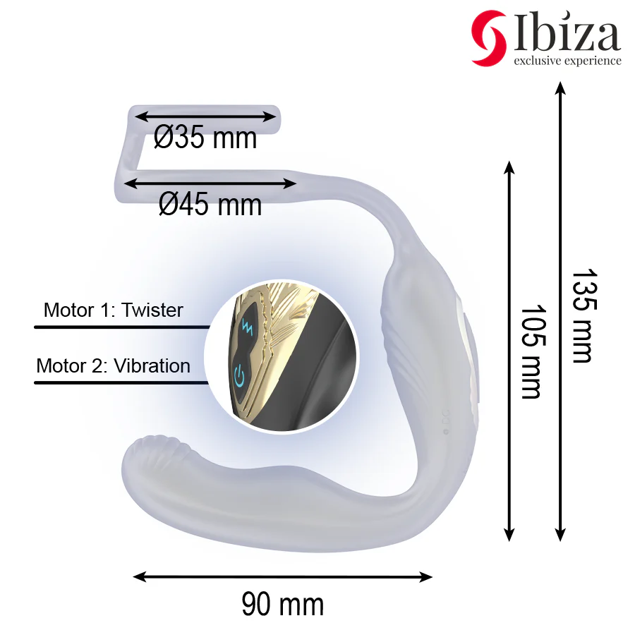 IBIZA - PLUG ANAL GIRATÓRIO COM CONTROLE REMOTO WIGGLE COM VIBRAÇÃO PERINEAL E ANÉIS PARA AUMENTO DO PÊNIS - Image 3