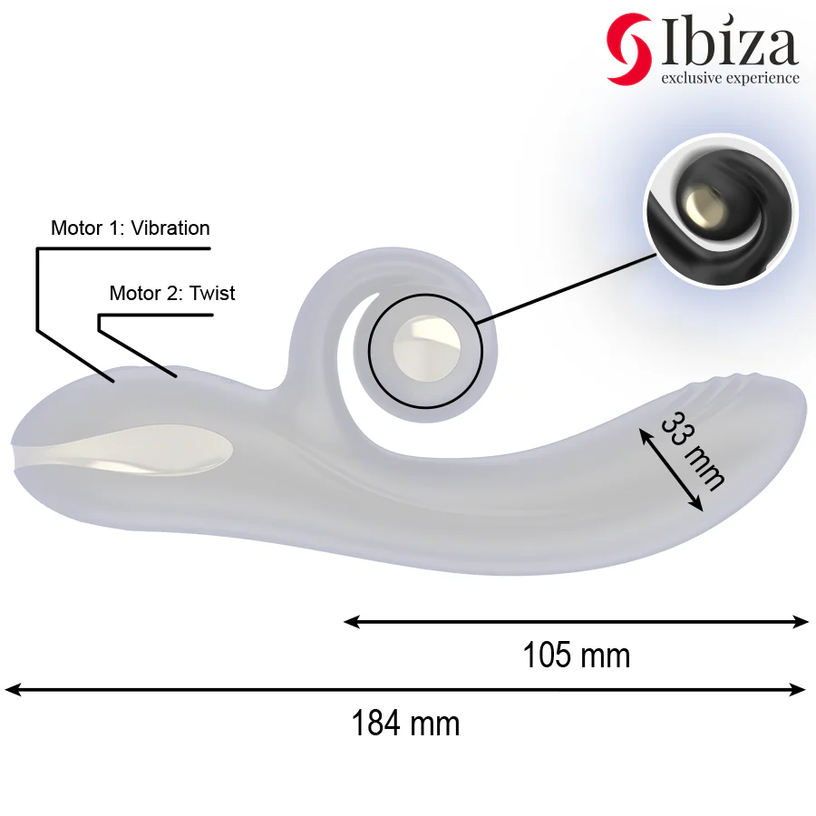 IBIZA - VIBRADOR TWISTER COM ESTIMULADOR DE CURVA E VIBRO-ROTAÇÃO - Image 5
