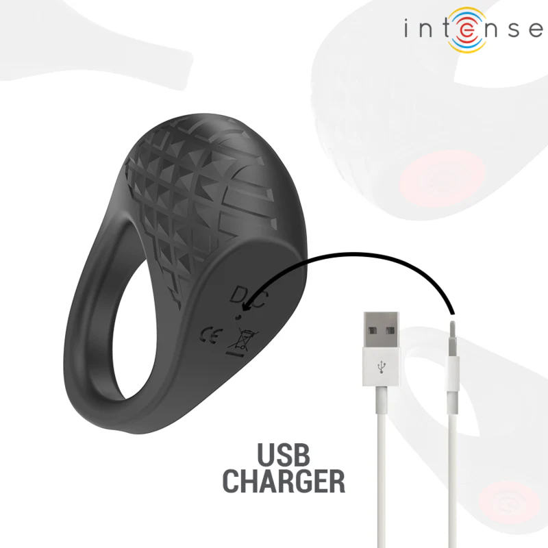 INTENSE - CLOVER VIBRADOR ANEL PENIS 10 VIBRAÇÕES PRETO - Image 7