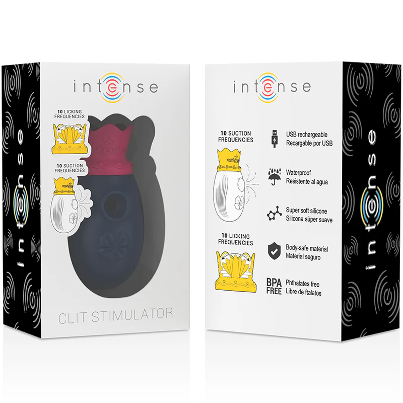 INTENSE - ESTIMULADOR DE CLITÓRIO 10 FREQUÊNCIAS DE LAMBEDURA E SUCO - AZUL - Image 8