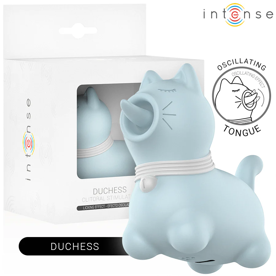 INTENSE - ESTIMULADOR DUCHESS COM LÍNGUA GIRATÓRIA 360º AZUL
