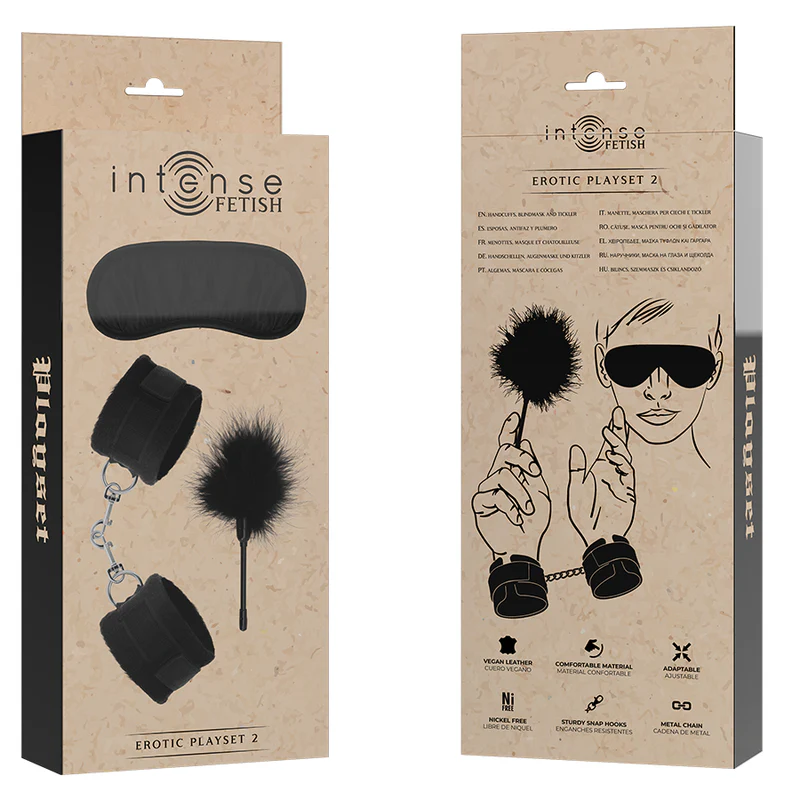 INTENSE - FETISH PLAYSET ERÓTICO 2 COM ALGEMAS, MSCARA CEGA E CÓCEGAS - Image 7