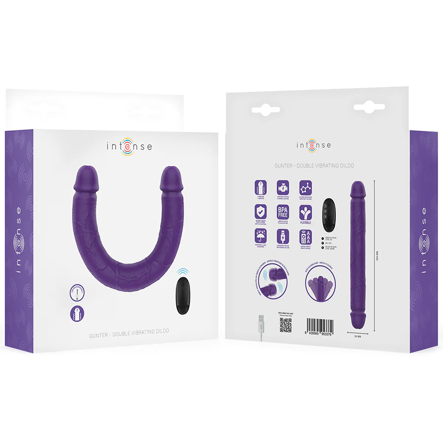 INTENSE - GUNTER DILDO VIBRADOR DUPLO 40 CM ROXO CONTROLE REMOTO - Image 7