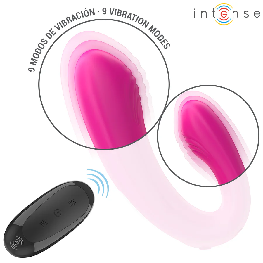 INTENSE - JANET DUAL ESTIMULADOR EM U E VIBRADOR COM CONTROLE REMOTO ROSA - Image 4
