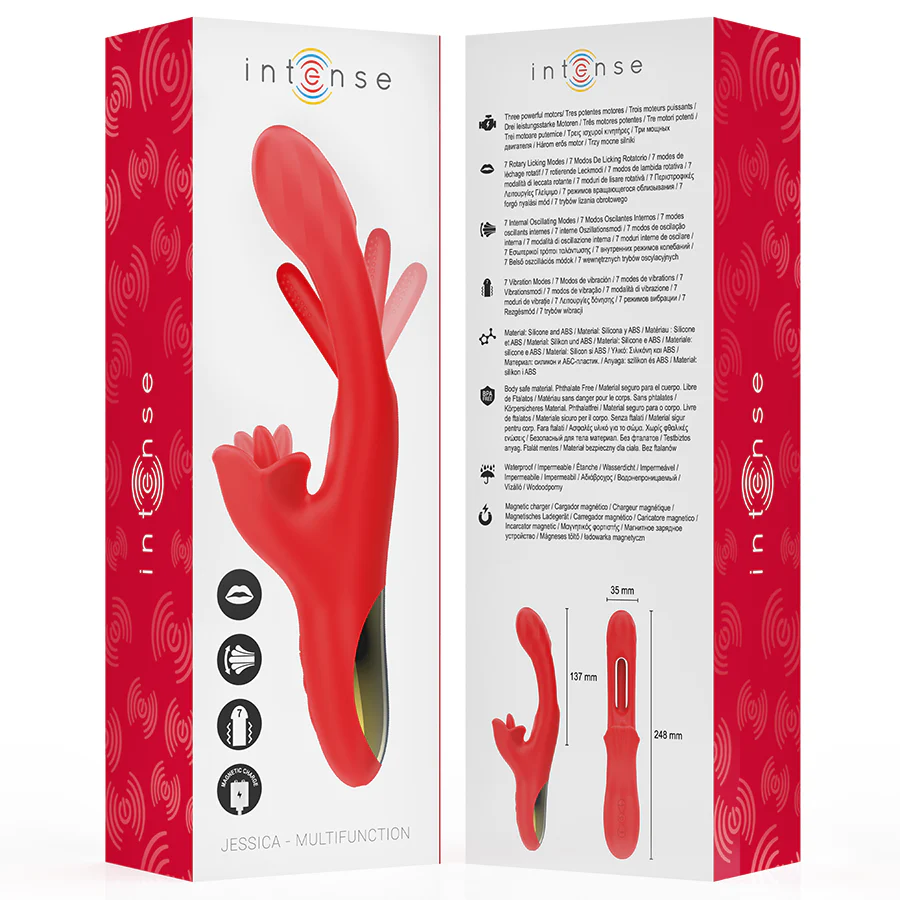 INTENSE - JESSICA MULTIFUNCIONAL VIBRADOR ESTIMULAÇÃO DO CLITÓRIS 24,8 CM VERMELHO - Image 7