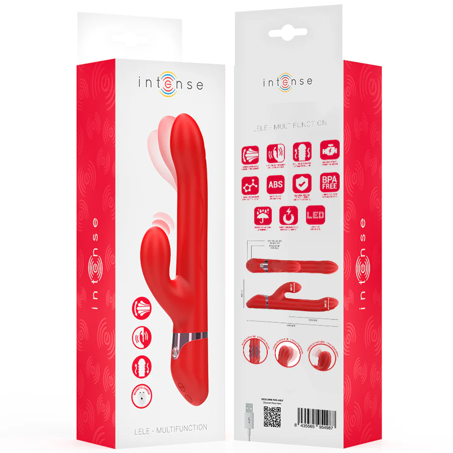 INTENSE - LELE VIBRADOR MULTIFUNCIONAL ROTATIVO & OSCILAÇÃO & ESTIMULAÇÃO VERMELHO - Image 8
