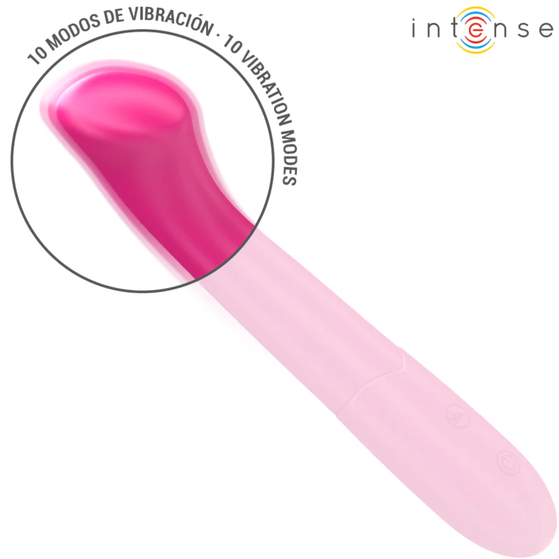 INTENSE - PATY VIBRADOR 19 CM FLEXÍVEL 10 VIBRAÇÕES MODELO 2 ROSA - Image 3