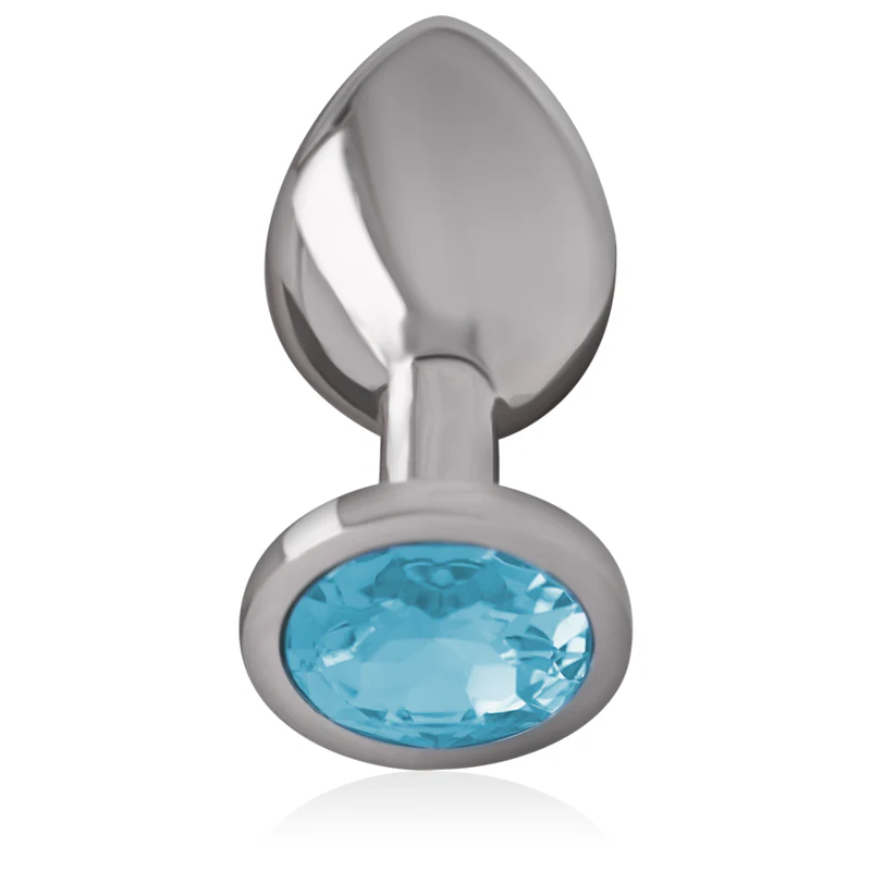 INTENSE - PLUG ANAL DE METAL DE ALUMÍNIO COM CRISTAL AZUL TAMANHO L - Image 2