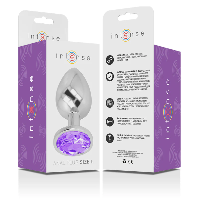 INTENSE - PLUG ANAL DE METAL DE ALUMÍNIO COM CRISTAL VIOLETA TAMANHO L - Image 6