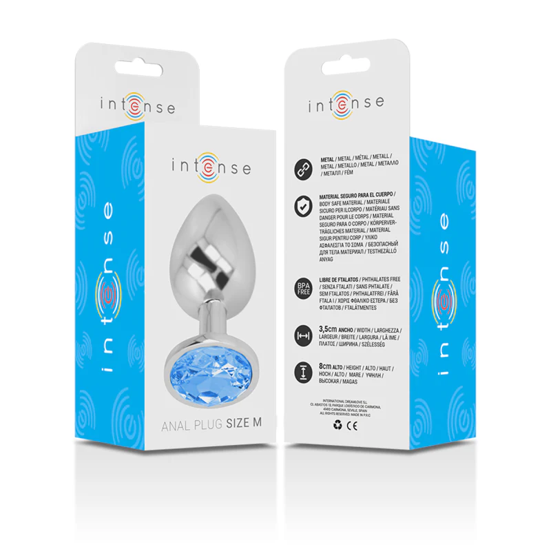 INTENSE - PLUG ANAL DE METAL DE ALUMÍNIO COM VIDRO AZUL TAMANHO M - Image 6