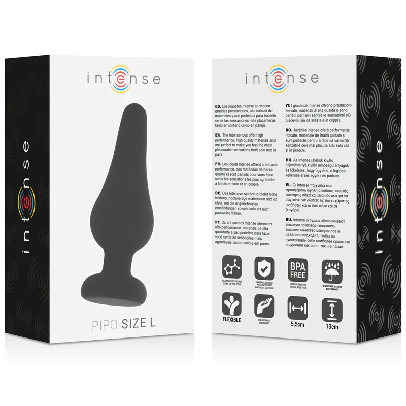 INTENSE - PLUG ANAL PIPO L SILICONE PRETO 13 CM - Image 4