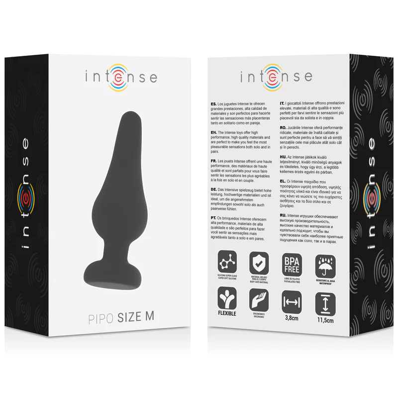 INTENSE - PLUG ANAL PIPO M SILICONE PRETO 11 CM - Image 4
