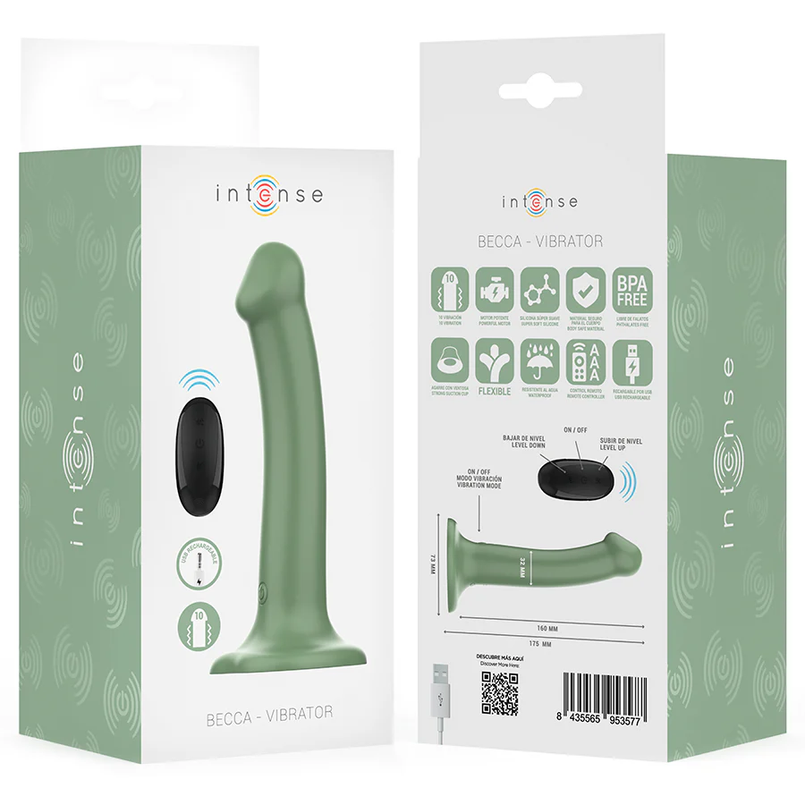 INTENSE - VIBRADOR BECCA COM VENTOSA 10 VIBRAÇÕES VERDE CONTROLE REMOTO - Image 8