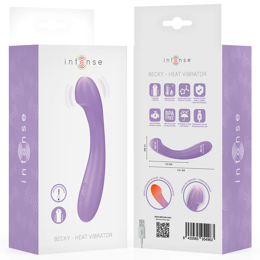 INTENSE - VIBRADOR BECKY 19 CM AQUECÍVEL 7 VIBRAÇÕES ROXO - Image 8