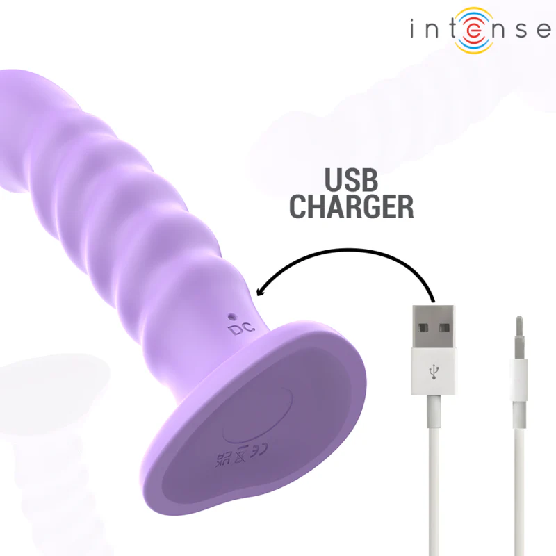 INTENSE - VIBRADOR BRENDA TAMANHO M DESIGN ESPIRAL 10 VIBRAÇÕES ROXO CONTROLE REMOTO - Image 6