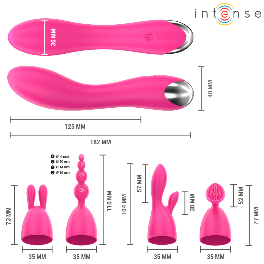 INTENSE - VIBRADOR CHER COM 20 PADRÕES E CABEÇAS INTERCAMBIÁVEIS - Image 2