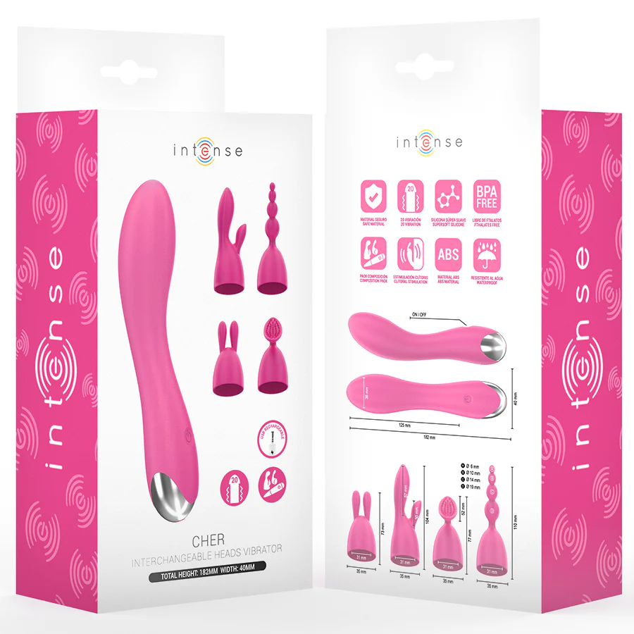 INTENSE - VIBRADOR CHER COM 20 PADRÕES E CABEÇAS INTERCAMBIÁVEIS - Image 3