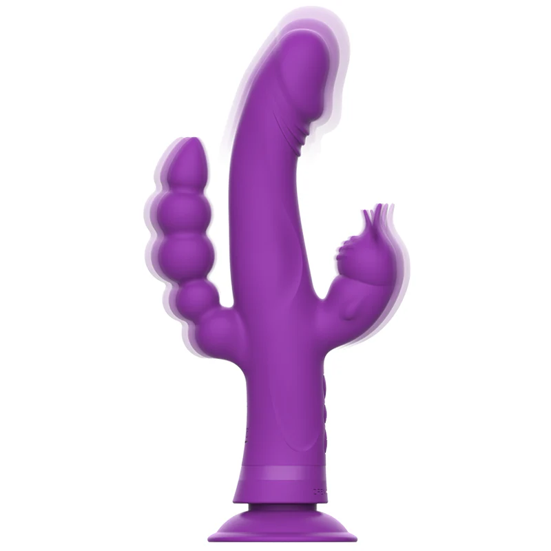 INTENSE - VIBRADOR DE SILICONE CASANOVA COELHO TRIPLO MOTOR ROXO - Image 2