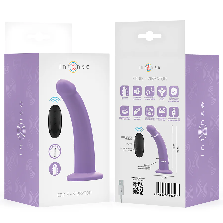 INTENSE - VIBRADOR EDDIE 17,5 CM 10 VIBRAÇÕES ROXO CONTROLE REMOTO - Image 8