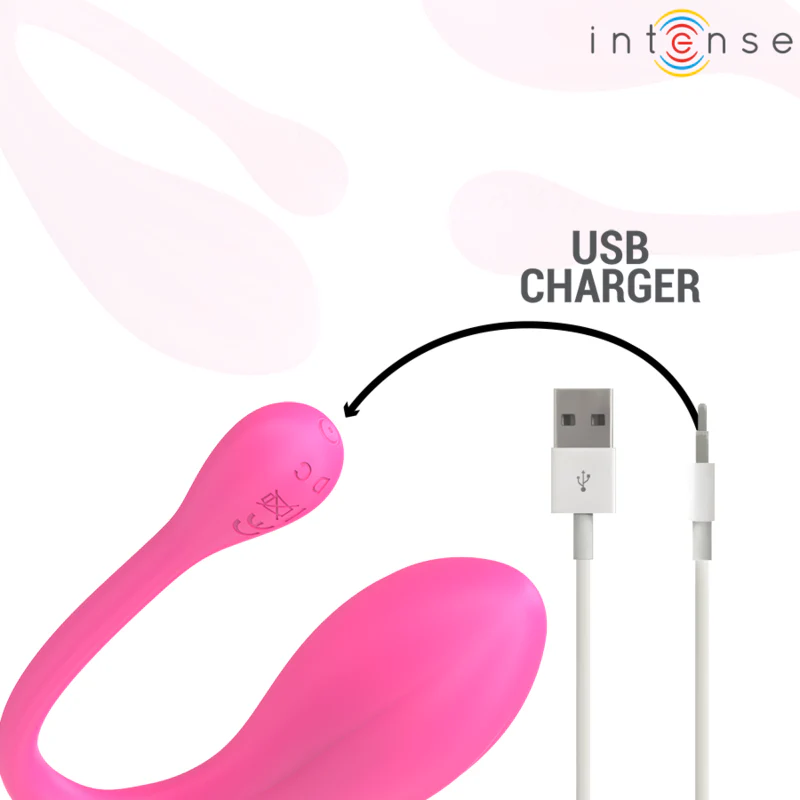 INTENSE - VIBRADOR JANICE U DUPLA ESTIMULAÇÃO 10 VIBRAÇÕES ROSA CONTROLE REMOTO - Image 7