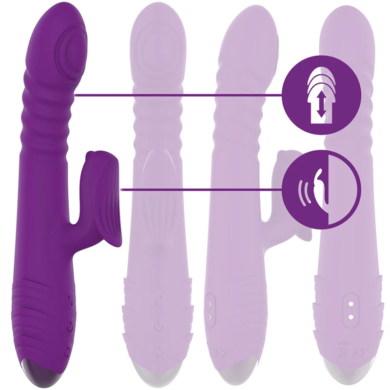 INTENSE - VIBRADOR RECARREGVEL MULTIFUNO IGGY PARA CIMA E PARA BAIXO COM ESTIMULADOR CLITÓRICO ROXO - Image 2