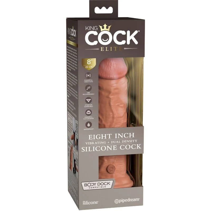 KING COCK - ELITE VIBRADOR REALÍSTICO E SILICONE 20.3 CM CARAMELO - Image 7