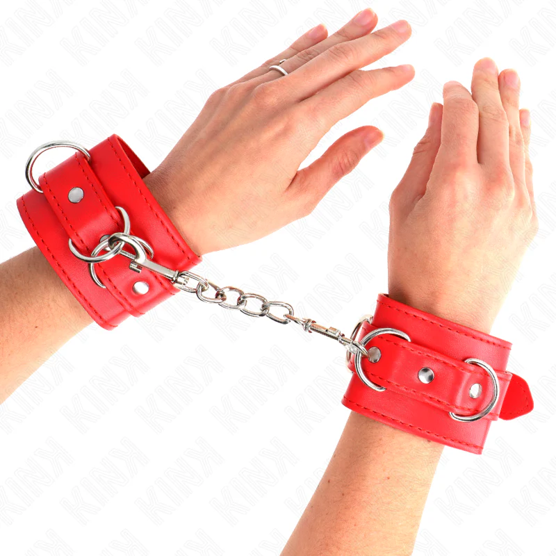 KINK - 3 RETENÇÕES DE PULSO D-RING AJUSTÁVEIS VERMELHO 17,5-25 CM X 6 CM - Image 4