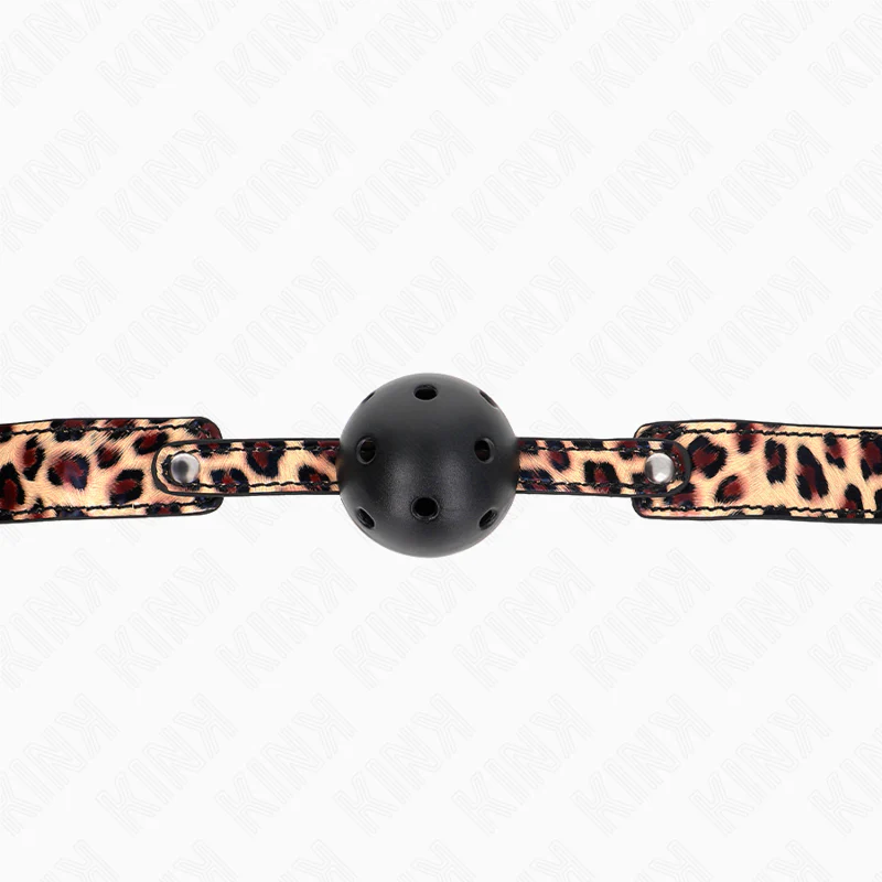 KINK - BOLA RESPIRÁVEL LEOPARDO 4,5 CM MORDAÇA 65 x 2,5 CM - Image 5