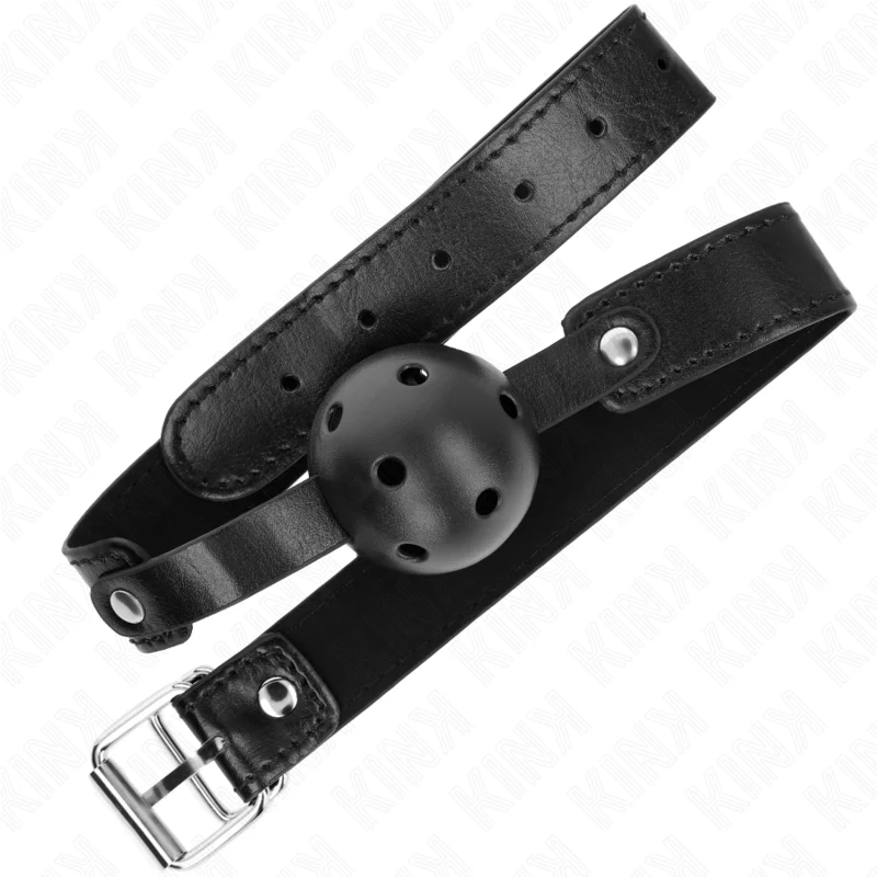 KINK - BOLA RESPIRÁVEL PRETA 4,5 CM MORDAÇA 65 x 2,5 CM - Image 2